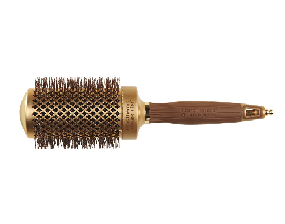 брашинг для укладки волос combo керамический ион нат щетина нейлон medium Керамический термобрашинг для укладки волос + ион, NanoThermic 54 мм
