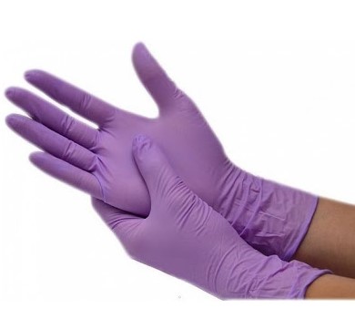 Перчатки нитриловые Альянс фиолетовые, размер M