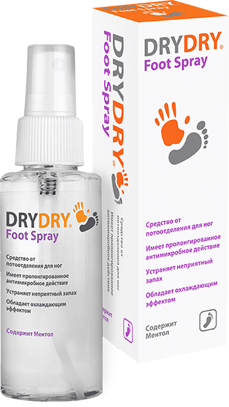 Антиперспирант от потоотделения для ног Dry Dry Foot Spray