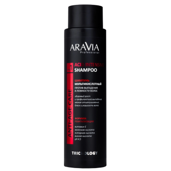 Шампунь мультикислотный против выпадения и ломкости волос Acid Intensive Shampoo Aravia 420 мл