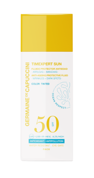 Эмульсия солнцезащитная антивозрастная для лица SPF 50 с тоном TE Sun Anti-Ageing Protective Fluid Tint SPF 50 Kosmetika-proff.ru