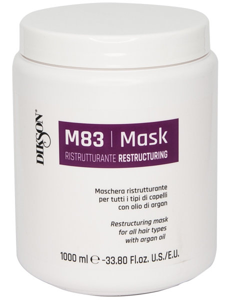 Восстанавливающая маска для всех типов волос с аргановым маслом Mask Ristrutturante M83 (833, 1000 мл)
