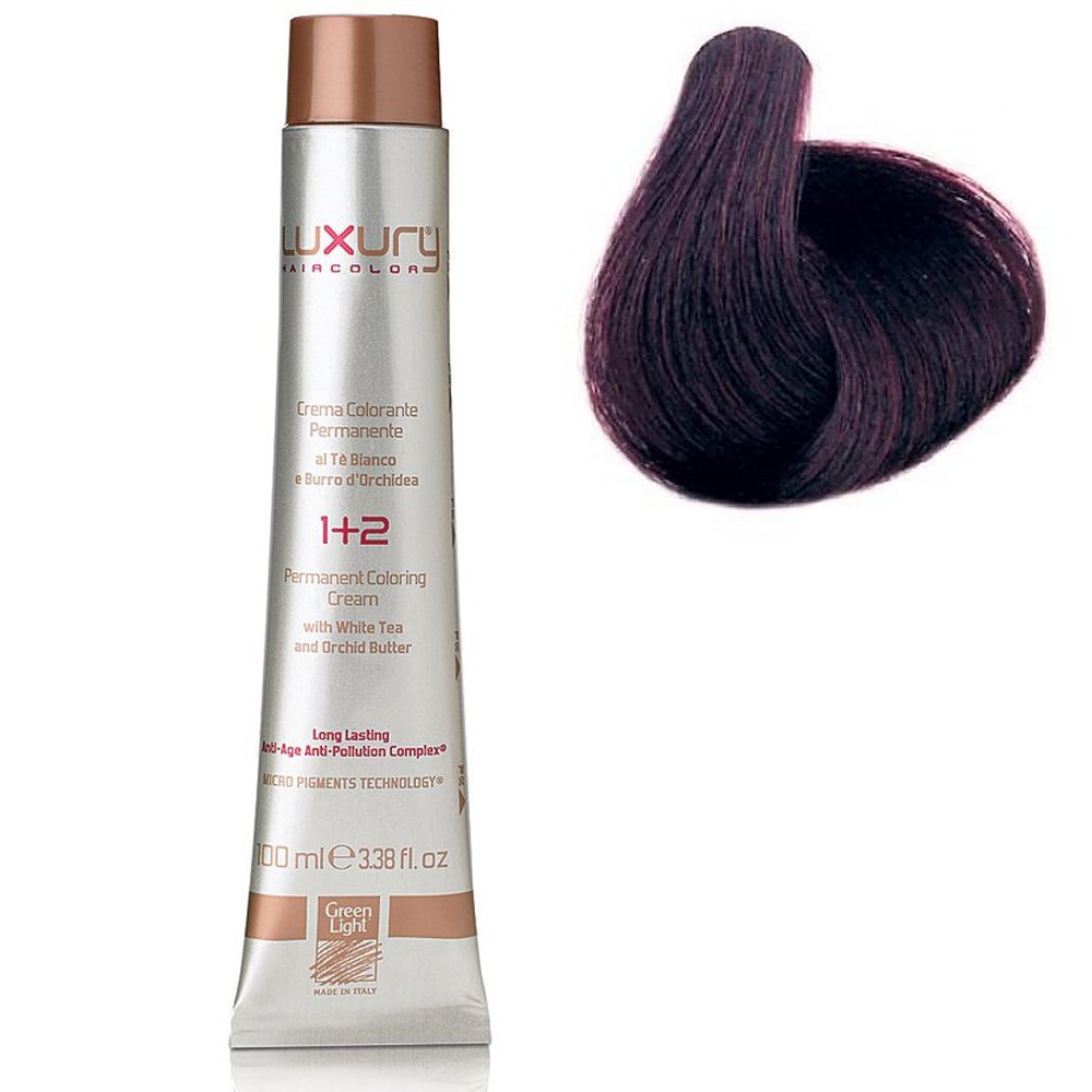 Стойкая крем-краска Интенсивный светлый фиолетовый каштан 5.22 Luxury Hair Color Intense Light Iris?  Brown 5.22