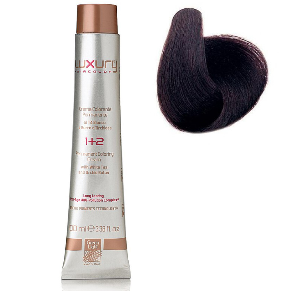 Стойкая крем-краска Фиолетовый каштан 4.2 Luxury Hair Color Irisè Brown 4.2