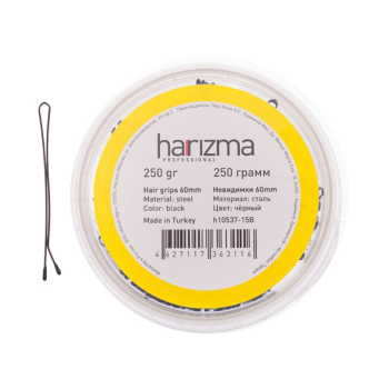 Невидимки 60 мм прямые черные Harizma 250 г