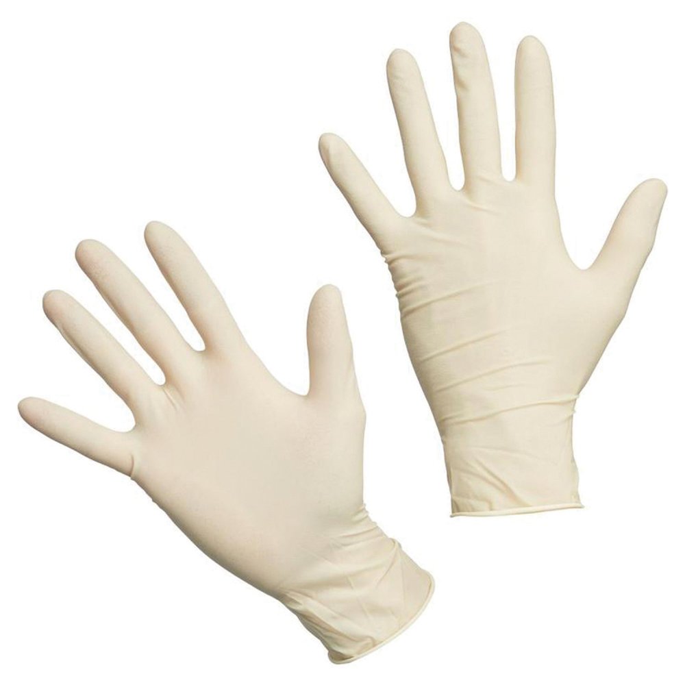 Латексные слегка опудренные перчатки M карнавальные перчатки длинные