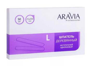 Деревянные одноразовые шпатели размера L Aravia 50 шт