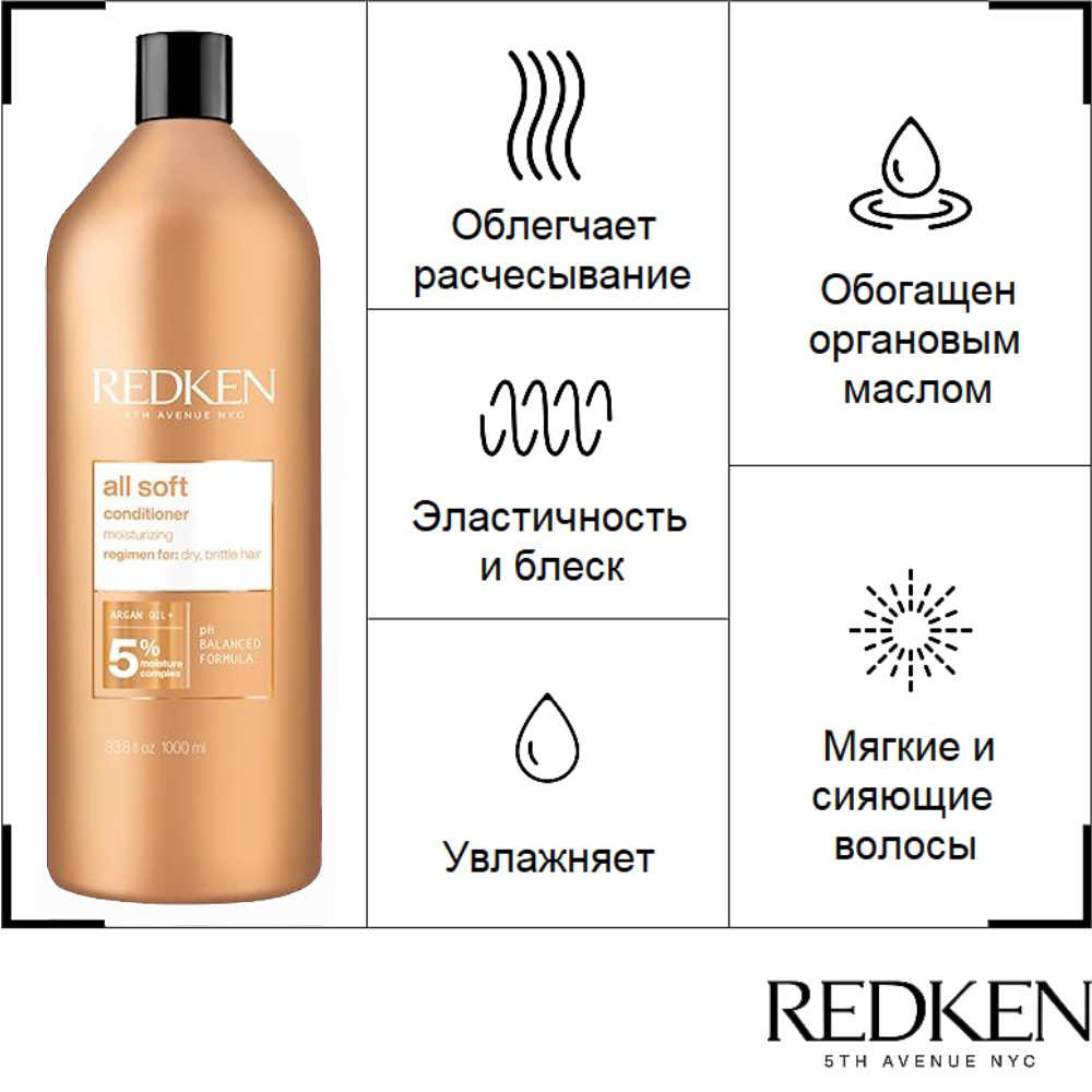 Смягчающий кондиционер All Soft Conditioner (1000 мл)