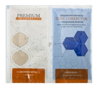 Суперальгинатная маска с гиалуроновой кислотой Tone Corrector Premium 20 г + 60 мл