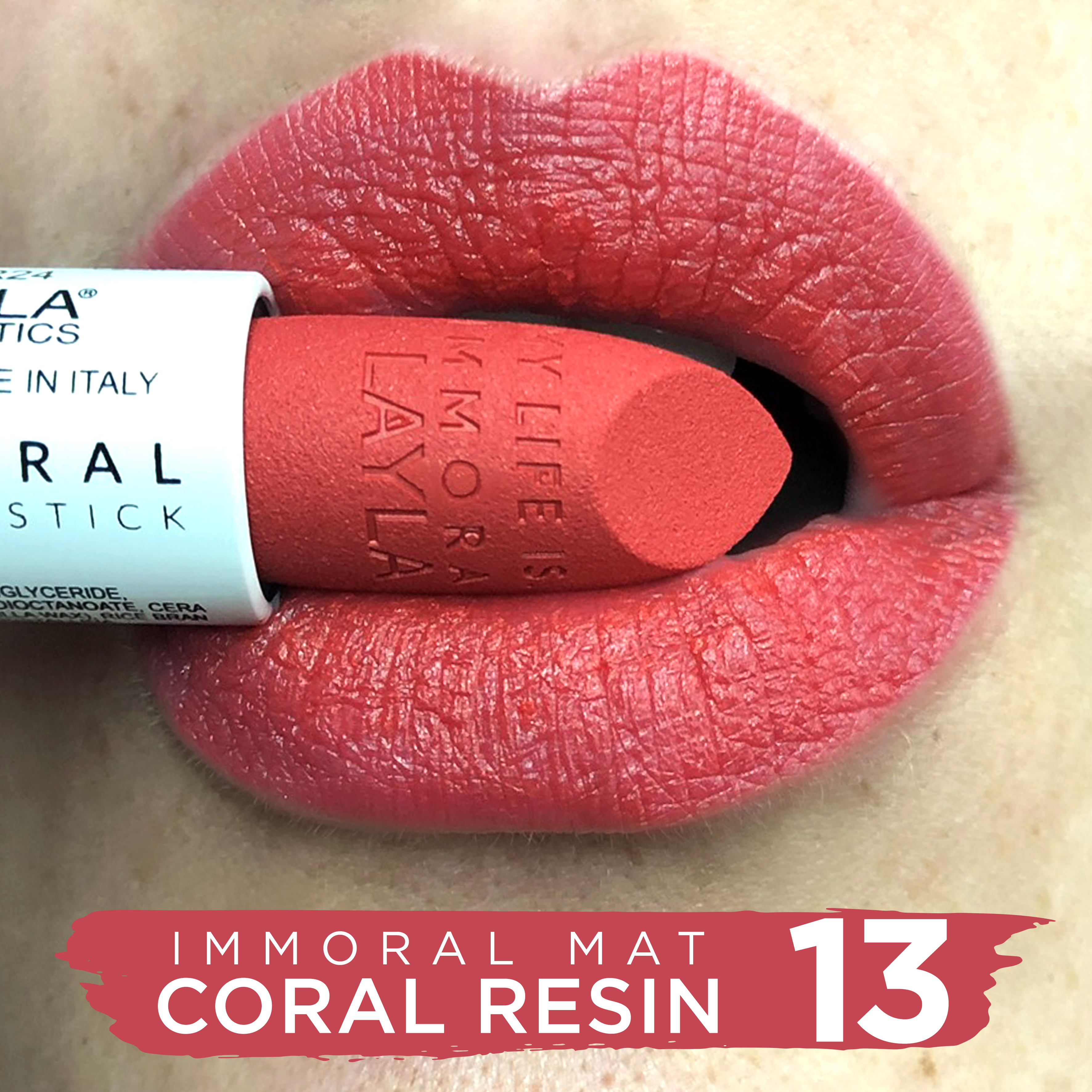 Помада для губ матовая Immoral Mat Lipstick (2248R24-013, N.13, Coral Resin, 4 г)