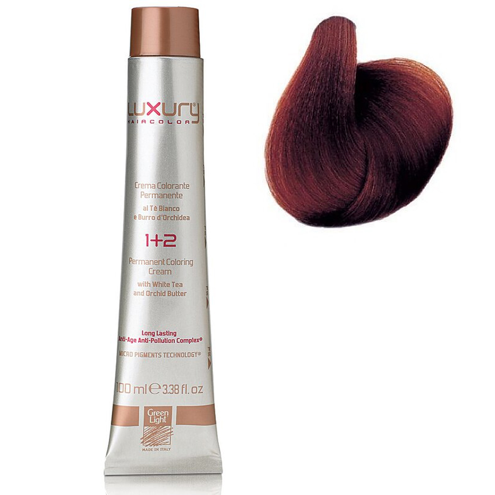 Стойкая крем-краска Медный каштан 4.4 Luxury Hair Color Copper Brown 4.4 крем для разглаживания завитка love hair smoother