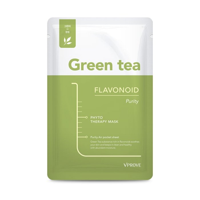 Матирующая тканевая маска для лица с зеленым чаем Mask Sheet Green Tea Flavonoid Purity