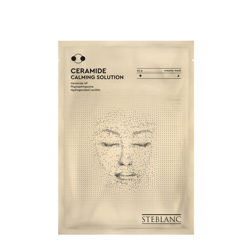 Маска-крем тканевая успокаивающая для лица с церамидами med b тканевая маска для лица с витамином с 27
