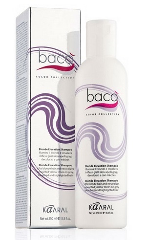 Шампунь для тонизации и блеска седых волос Baco color collection-blonde elevation shampoo