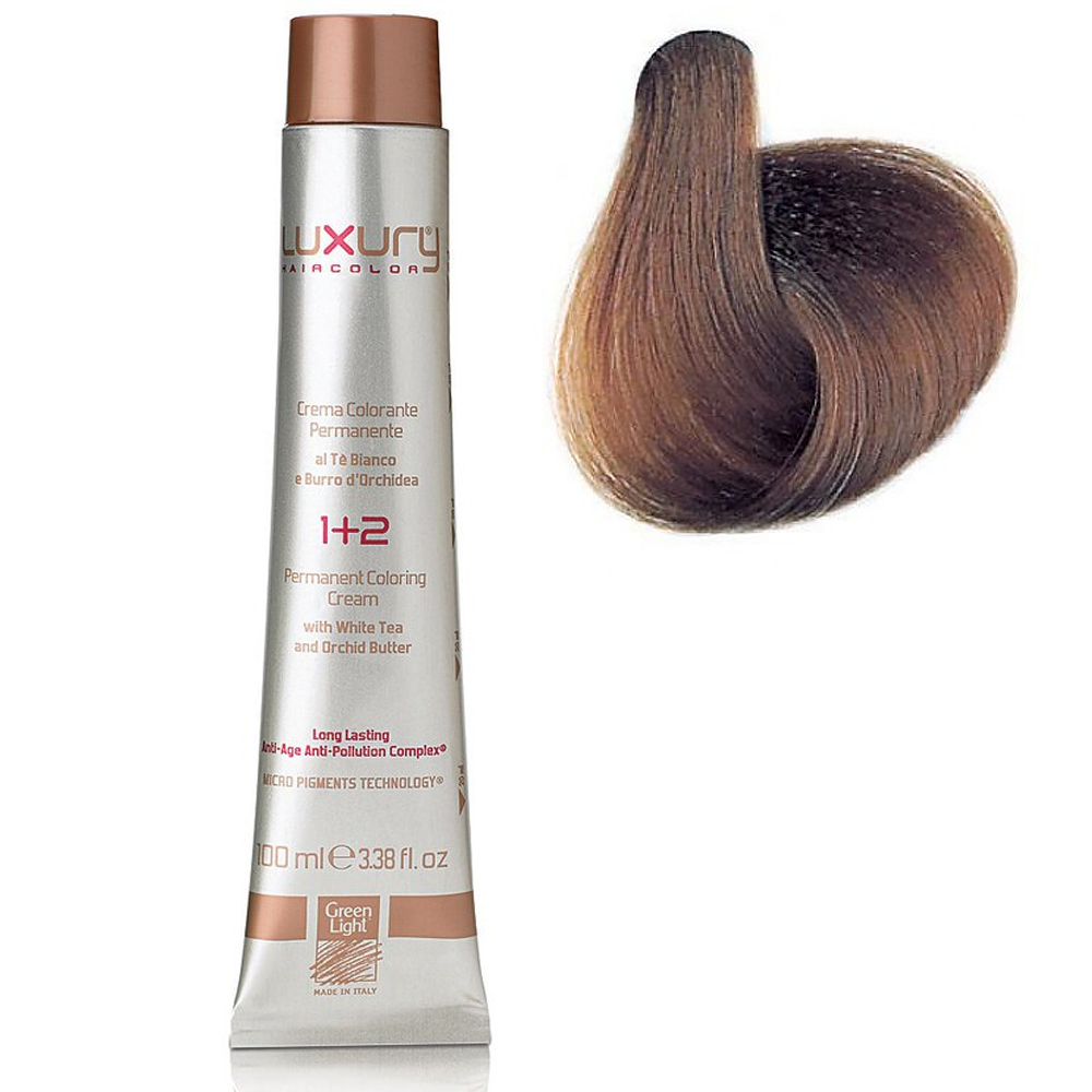 Стойкая крем-краска Светлый шоколад 7.8 Luxury Hair Color Light Gianduia 7.8 шоколад eco botanica light с фундуком и стевией 90 гр