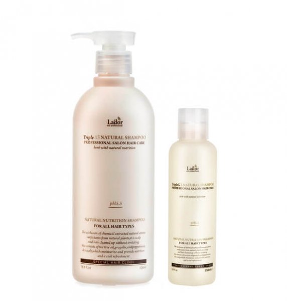 Органический шампунь для волос с эфирными маслами Triplex Natural Shampoo