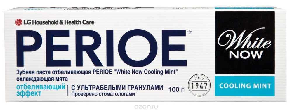 Отбеливающая зубная паста Perioe White Now Cooling Mint Охлаждающая мята