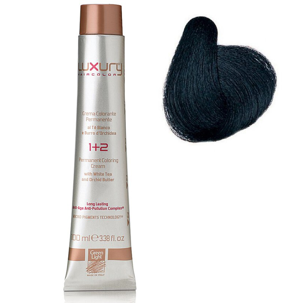 Стойкая крем-краска Интенсивный насыщенный черный 110 Luxury Hair Color Intense Jet Black 110 1594₽
