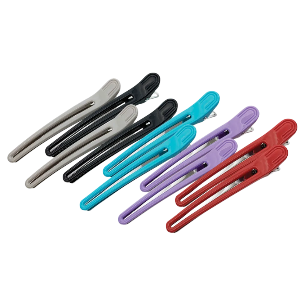 Зажимы парикмахерские комбинированные металлпластик 1011322 мм 510₽