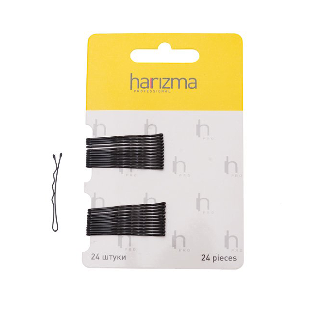 Невидимки 40 мм волна черные (h10532-15, 24 шт)