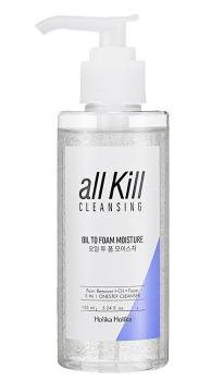 Очищающее и увлажняющее масло-пенка All Kill Cleansing Oil To Foam Moisture Holika Holika 155 мл