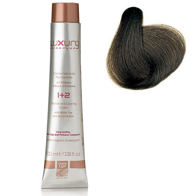 Стойкая крем-краска Пепельный светлый каштан 5.01 Luxury Hair Color Ash Light Brown 5.01