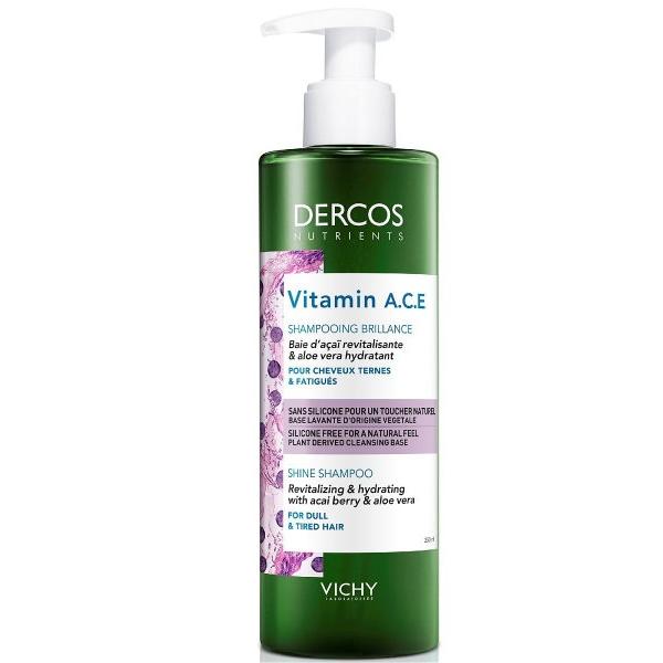 Шампунь для блеска волос Vitamin Dercos Nutrients (MB084700, 250 мл) сухой шампунь detox dercos nutrients mb079600 150 мл