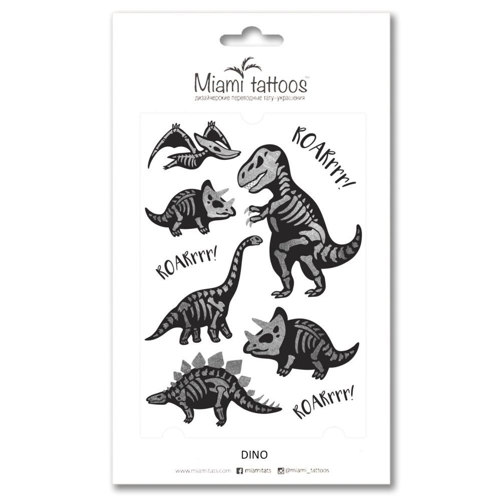 Набор временных татуировок Динозавры Miami Tattoos Dino