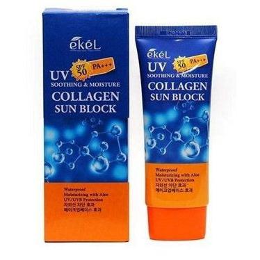 Солнцезащитный крем с коллагеном Ekel Collagen Sun Block SPF 50+/PA+++, Ekel (Корея)  - Купить