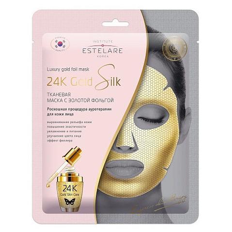 Тканевая маска с золотой фольгой Эффект филлера 24K Gold Silk 8809563470792 - фото 1