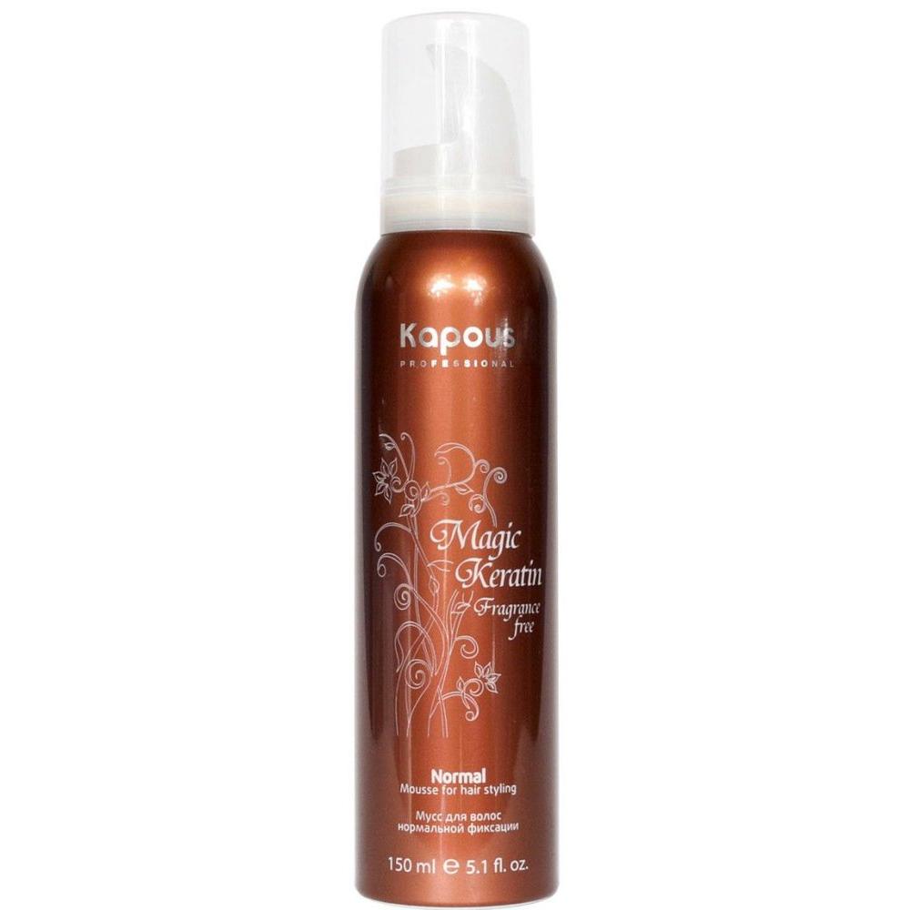 Kapous для волос. Kapous professional Magic Keratin. Мусс нормальной фиксации с кератином Magic Keratin 400 мл. Капус мусс для волос. Kapous professional мусс Magic Keratin нормальной фиксации.