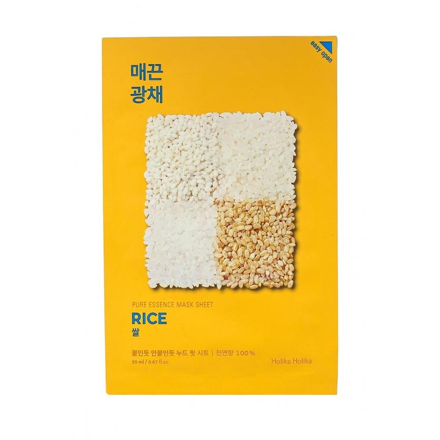 Тканевая маска против пигментации с экстрактом риса Pure Essence Mask Sheet Rice, Holika Holika (Корея)  - Купить
